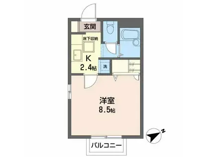 CREATE(1K/1階)の間取り写真