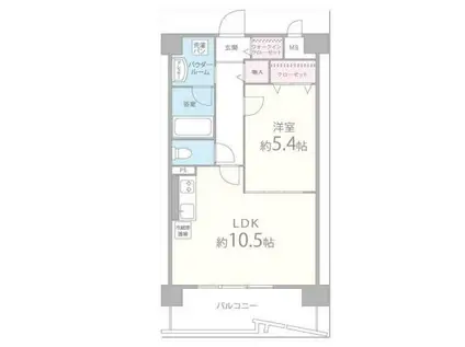カンマキーノ 5F(1LDK/5階)の間取り写真