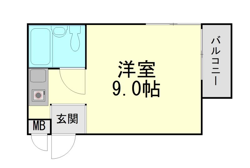 メモリーハイム(ワンルーム/1階)の間取り写真