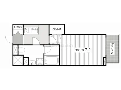 ウエストIN上前津(1K/8階)の間取り写真