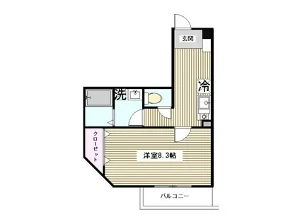 ソウェルU(1K/2階)の間取り写真