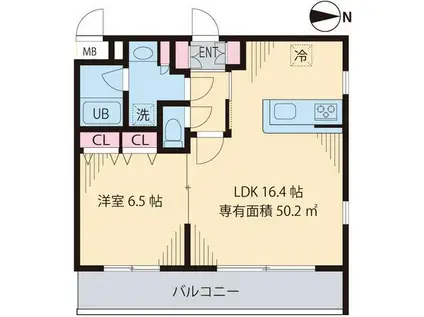 ウェスティング中野坂上(1LDK/3階)の間取り写真