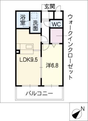 サングレイス(1LDK/1階)の間取り写真