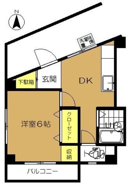 後藤ビル(1DK/3階)の間取り写真