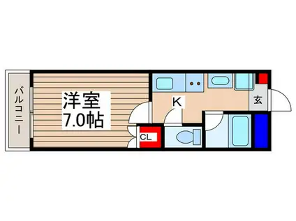 WIN BELL II(1K/3階)の間取り写真