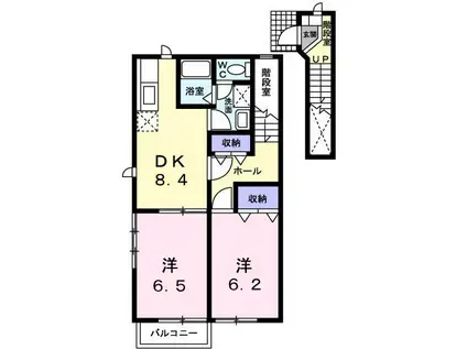 サン・シャルムKIKU(2DK/2階)の間取り写真