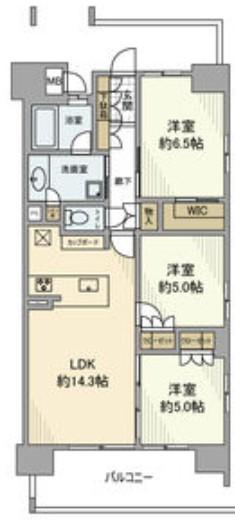 プラセシオン千種自由ヶ丘(3LDK/11階)の間取り写真