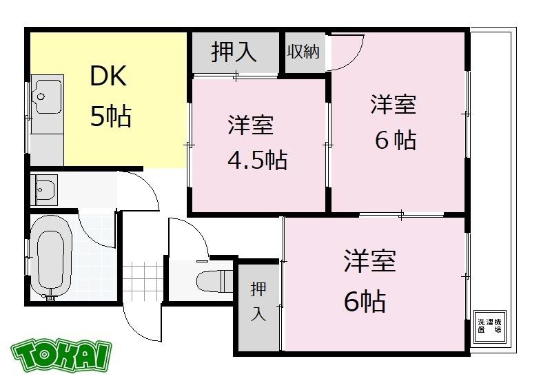 メゾン松阪(3DK/3階)の間取り写真