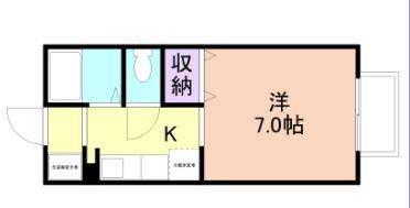 サニーコート和歌山B棟(1K/2階)の間取り写真