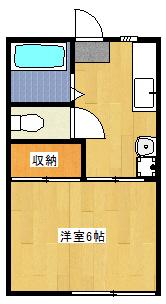 アンフィニ大野 B(1K/1階)の間取り写真