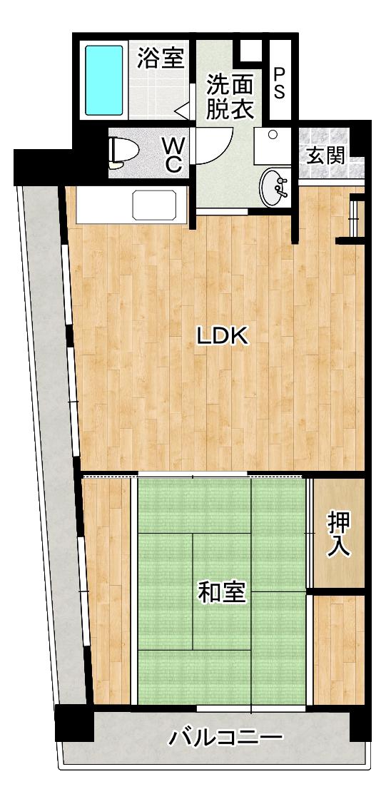 塚本ニューコーポ(1LDK/5階)の間取り写真