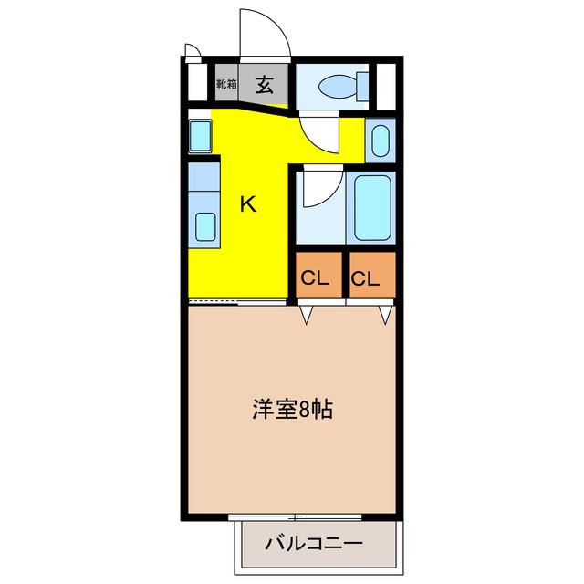 レスパス・ド・ルポIII(1K/2階)の間取り写真