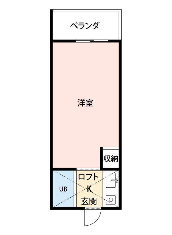 アリス稲毛第一(1K/1階)の間取り写真