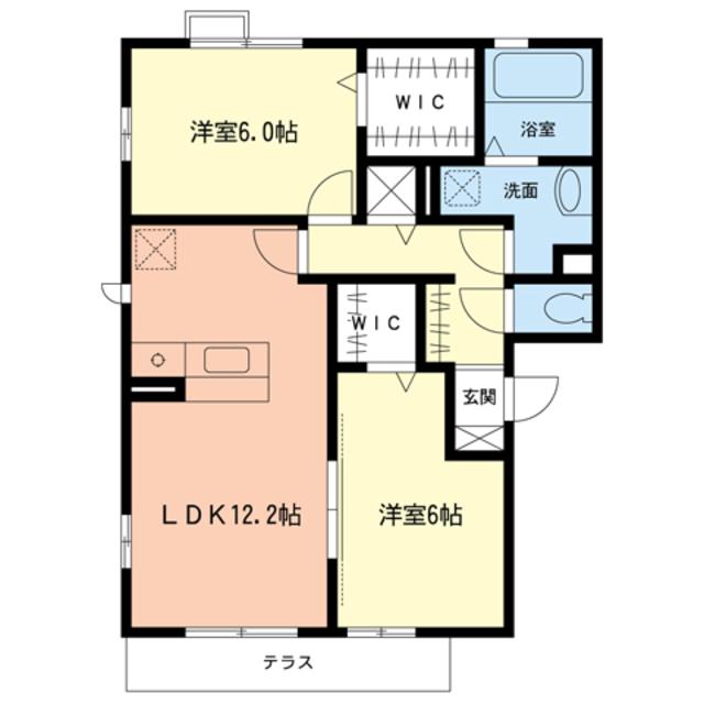 セルカ オーチャード(2LDK/2階)の間取り写真