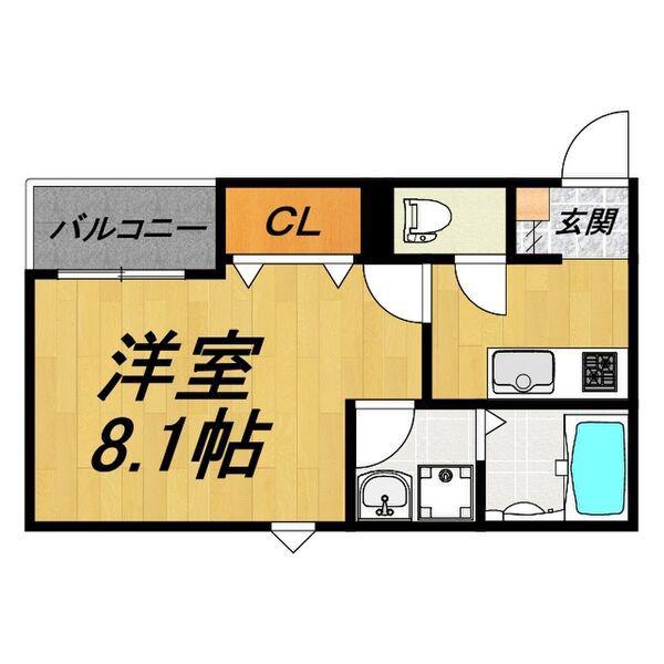 LE COCON 鳴海(1K/3階)の間取り写真