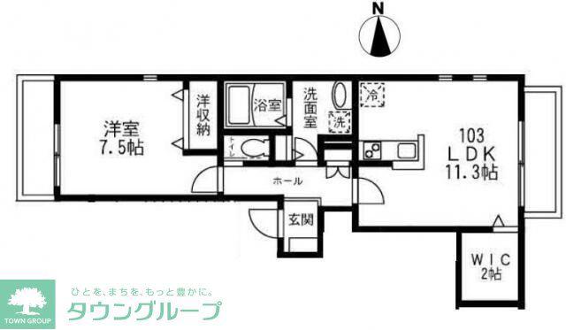 クレスタ(1LDK/1階)の間取り写真