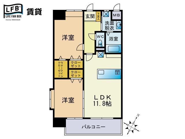 リオ・グランデ(2LDK/3階)の間取り写真