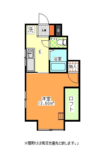 パールハイツIII(1K/1階)の間取り写真