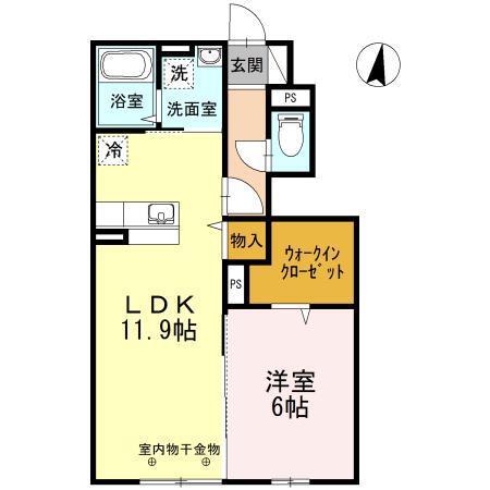 ラコルタ(1LDK/1階)の間取り写真