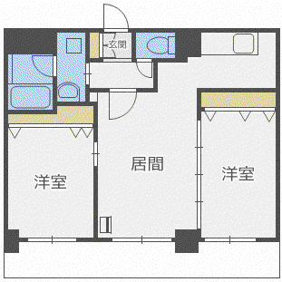 ノースパレス福住壱番館(2LDK/4階)の間取り写真