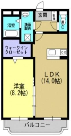 ブラウニー・N(1LDK/2階)の間取り写真