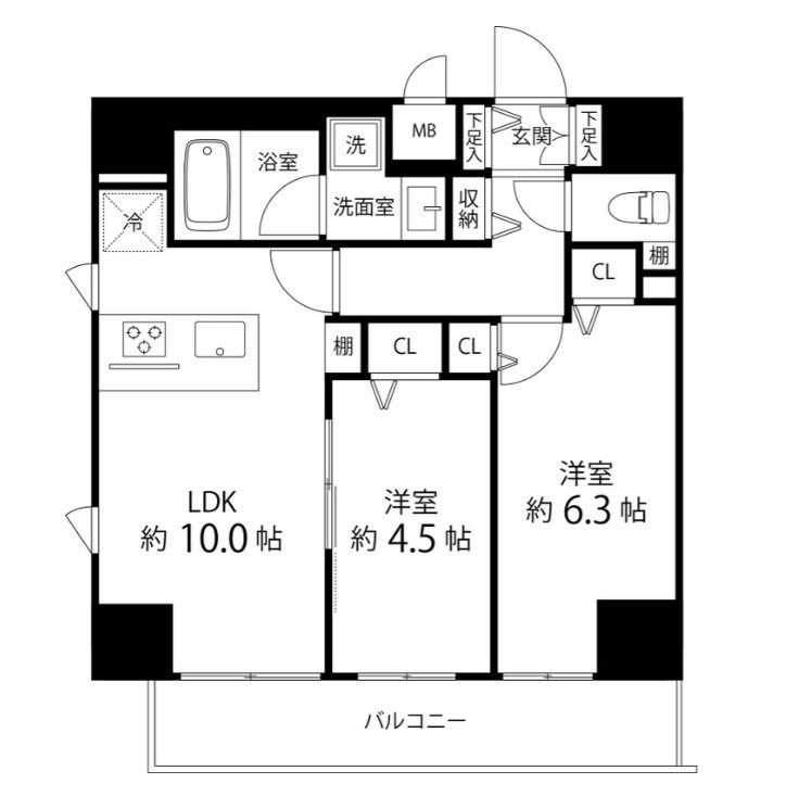 SAION町屋(2LDK/4階)の間取り写真
