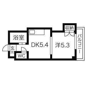 プレサント北35条(1DK/9階)の間取り写真