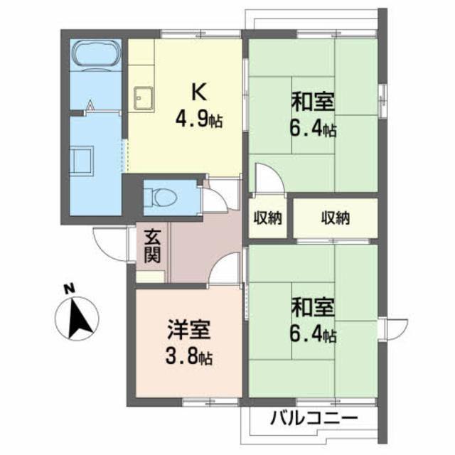 タウニィ陣(3K/2階)の間取り写真