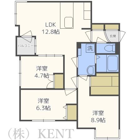 VICINATO(3LDK/5階)の間取り写真