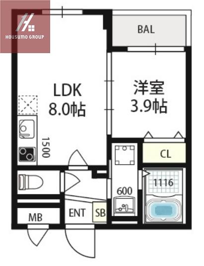 グリーンフォレスト(1LDK/3階)の間取り写真
