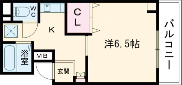ゆうマンション(1K/9階)の間取り写真