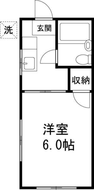 いなばハイツ(1K/1階)の間取り写真