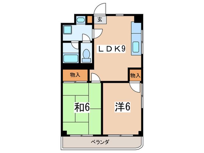メゾングレース(2LDK/2階)の間取り写真