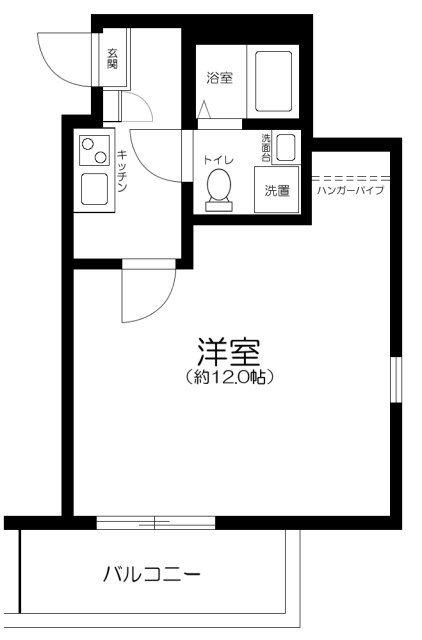 GLUCK船橋(1K/2階)の間取り写真