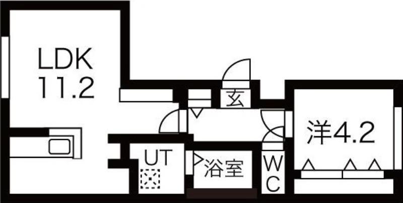 サルヴァトーレ発寒中央駅前(1LDK/4階)の間取り写真
