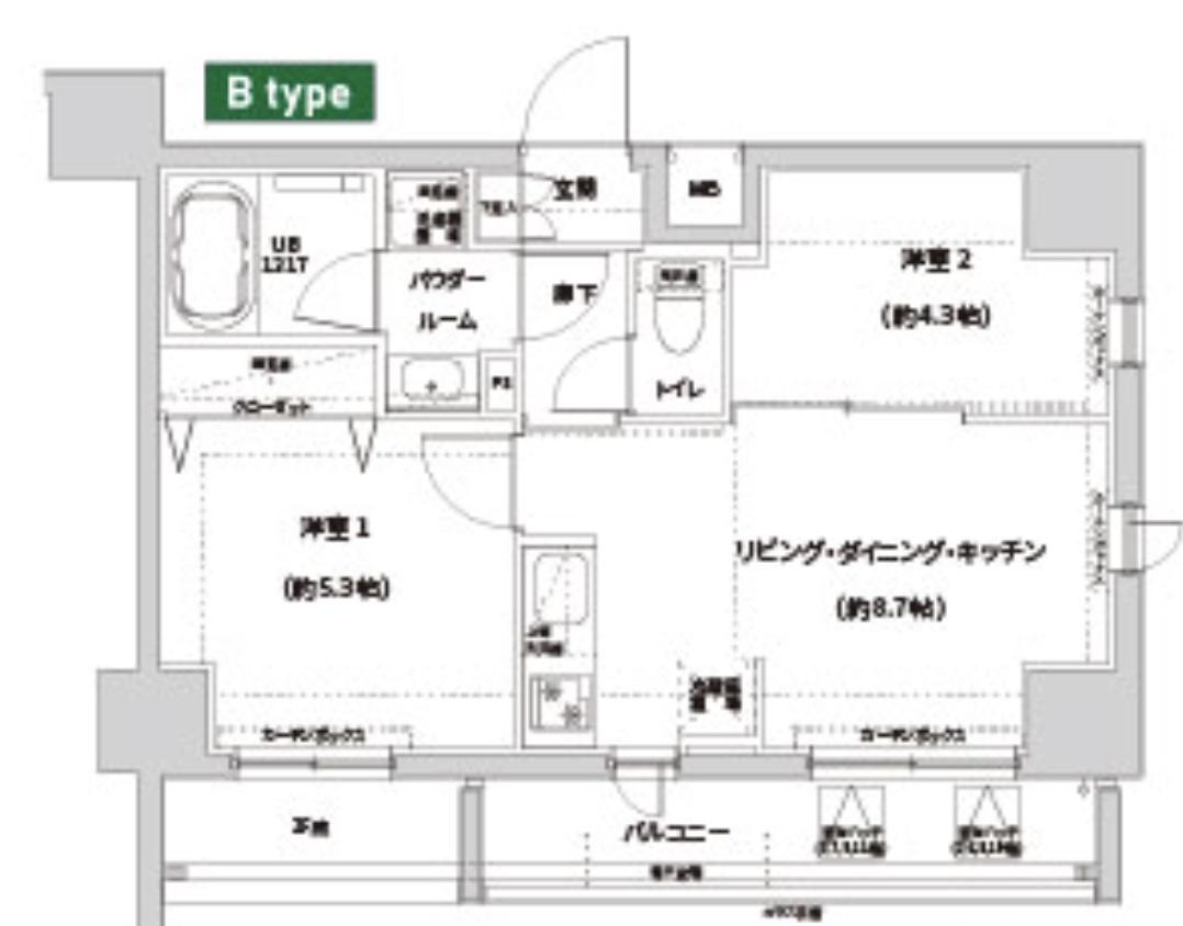 ガレリアレジデンス南千住(2LDK/6階)の間取り写真