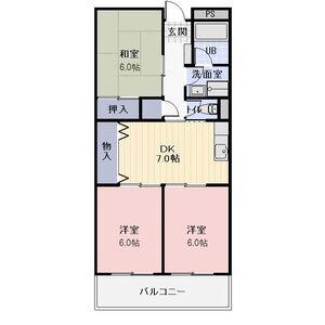 LIMPIA 江口(3DK/3階)の間取り写真