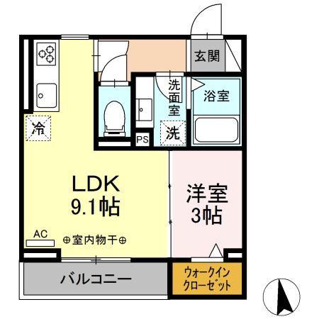 ONE TERMINAL PLACE(1LDK/2階)の間取り写真