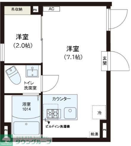 レピュア錦糸町レジデンスII(1DK/5階)の間取り写真