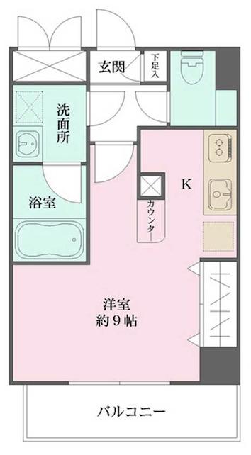 スコラタワー(ワンルーム/4階)の間取り写真