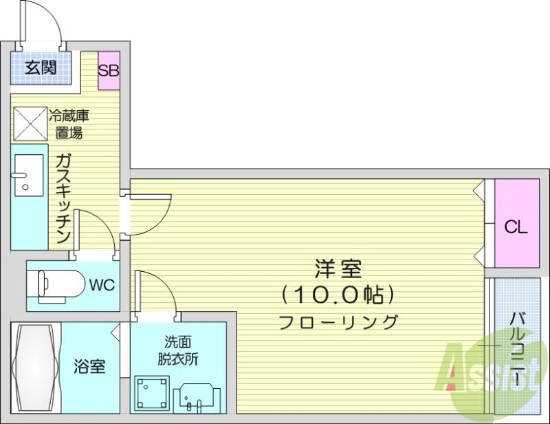ルミネ仙台(1K/1階)の間取り写真