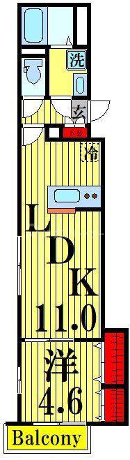 クリプトン(1LDK/1階)の間取り写真