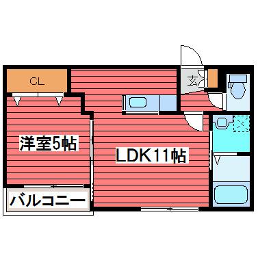 ヴィンテージ(1LDK/1階)の間取り写真