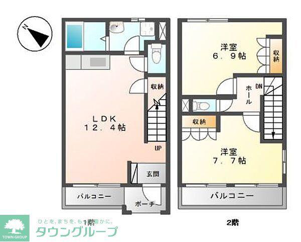 メゾンエスポワールII(2LDK/1階)の間取り写真