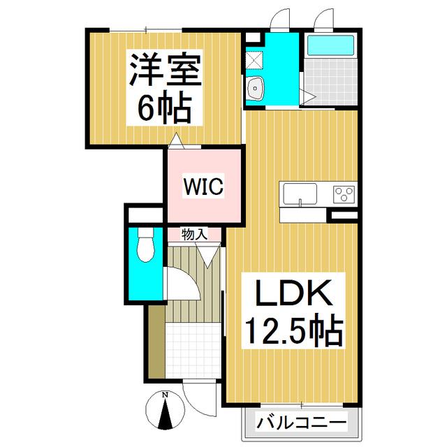 エストみよた(1LDK/1階)の間取り写真