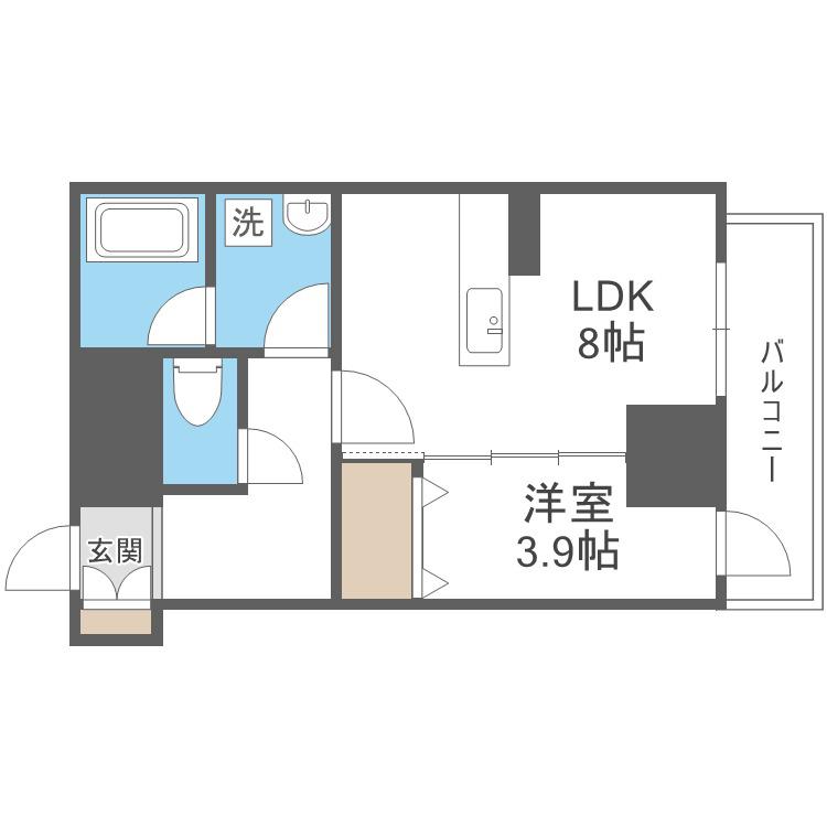 クリスタルガーデン栄町(1LDK/11階)の間取り写真