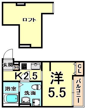プログレス尼崎(1K/1階)の間取り写真
