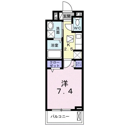 小田急小田原線 秦野駅 徒歩7分 3階建 築4年(1K/1階)の間取り写真