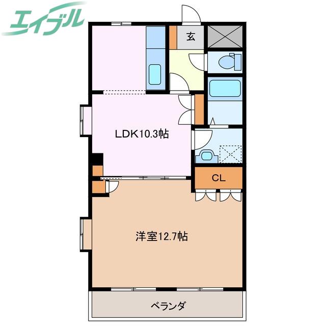 カーザ・ミーア(1LDK/1階)の間取り写真