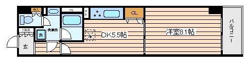 ルピナス渋谷桜丘ガーデンコート(1DK/1階)の間取り写真